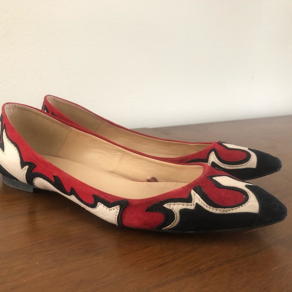 Zara Western Cowboy Embroidered Flats Pointed Toe